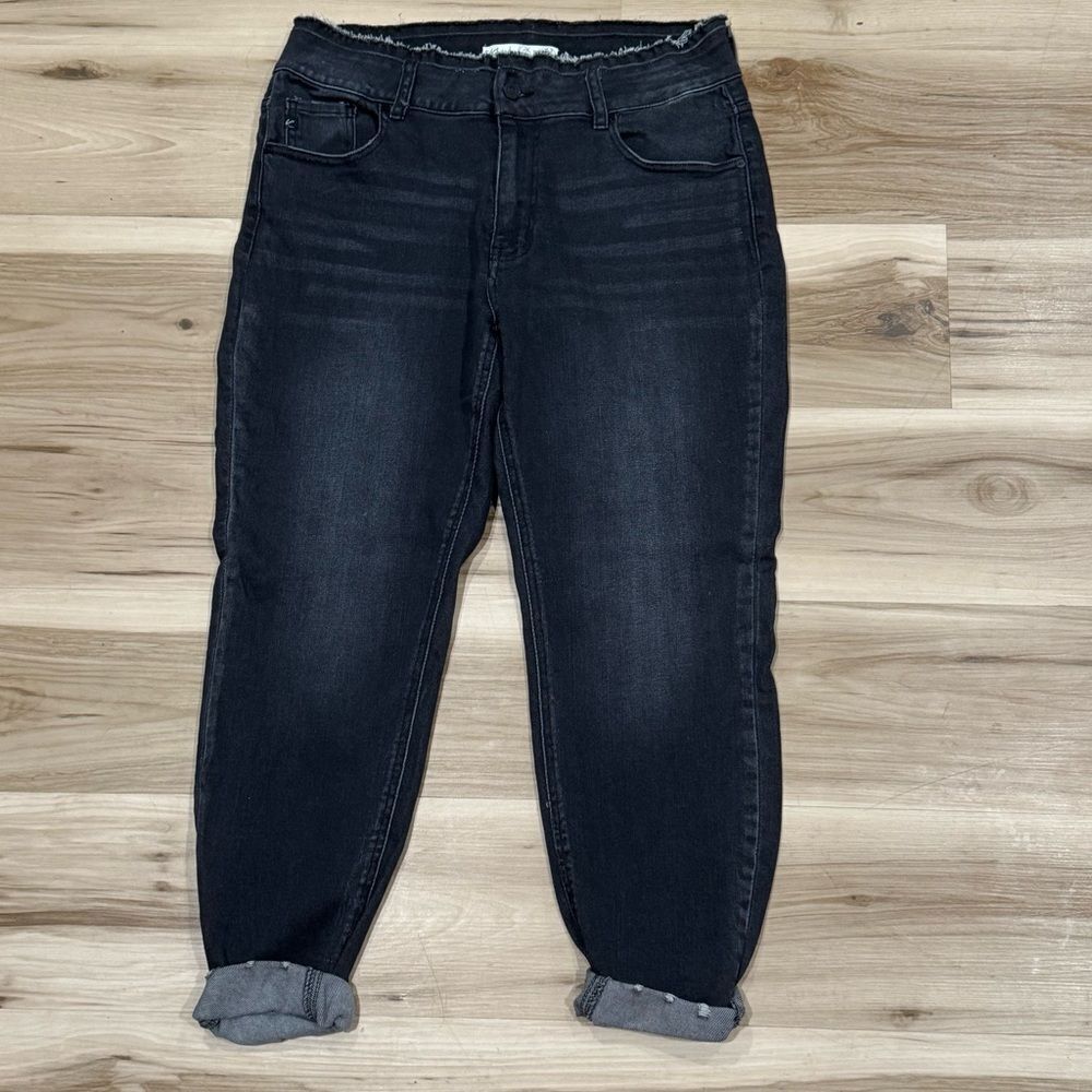 Kancan Black Frayed Cropped Jeans Women’s 14